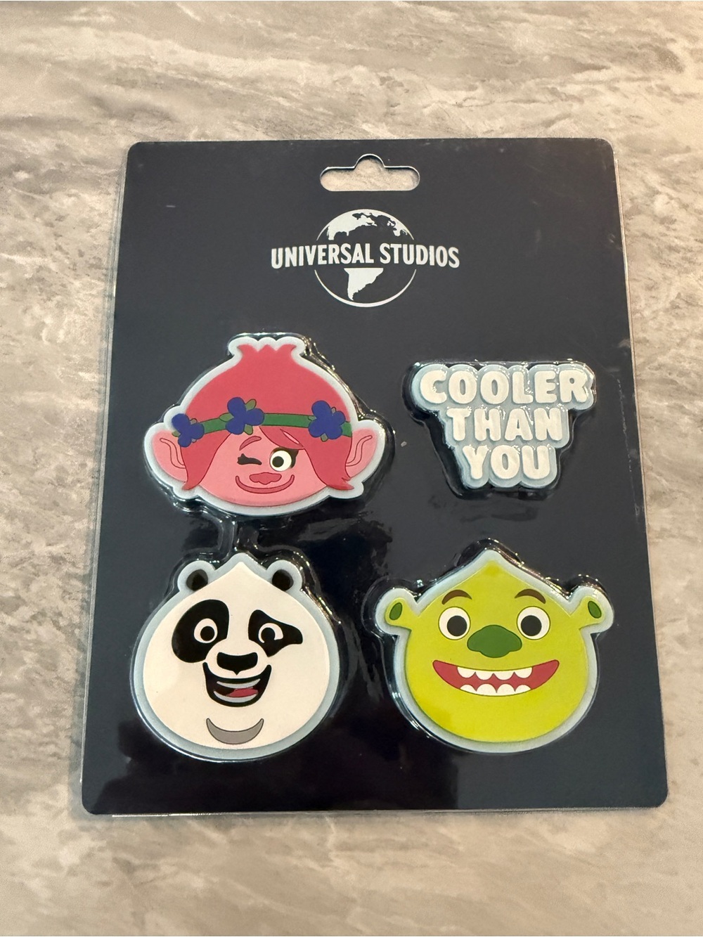 Extremely Rare New Universal Studios Shrek Trolls Kung Fu Panda-4 Pin Set